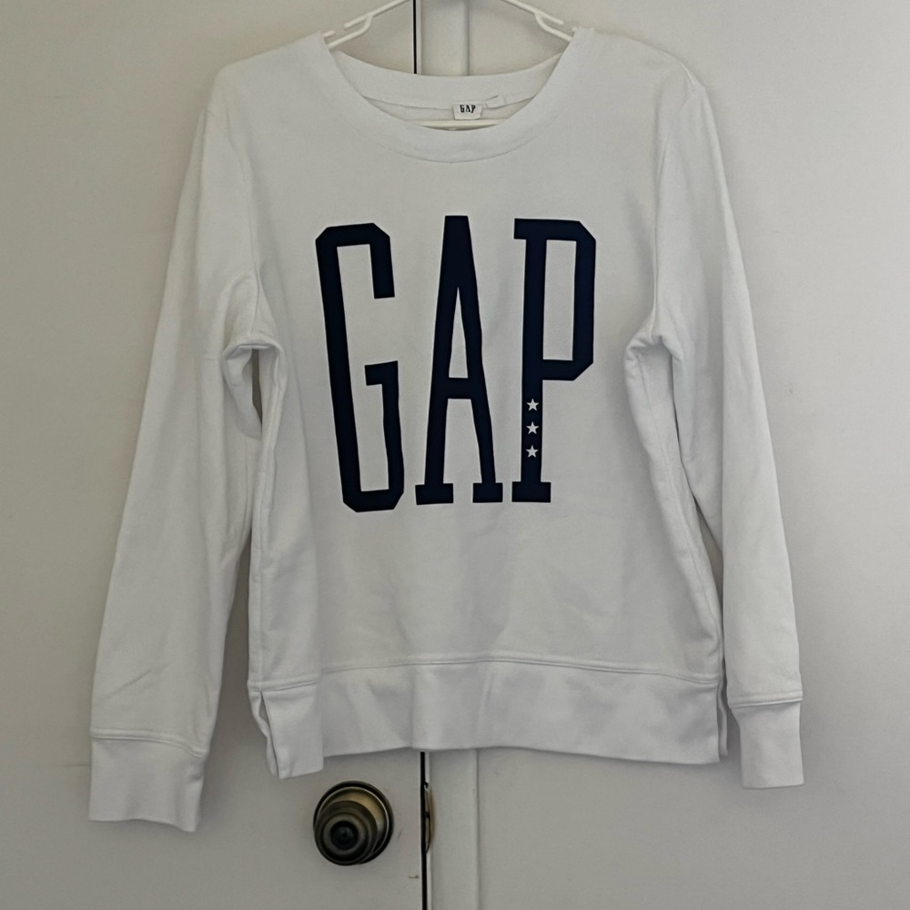 Gap Logo White Medium Sweatshirt